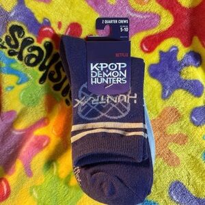 NWT K-Pop Demon Hunters 2 pack Quarter Crew Socks